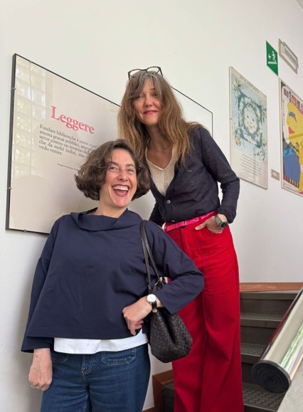 Beatrice Alemagna con Gaia Stock, direttrice editoriale di Edizioni El, Emme, Einaudi Ragazzi