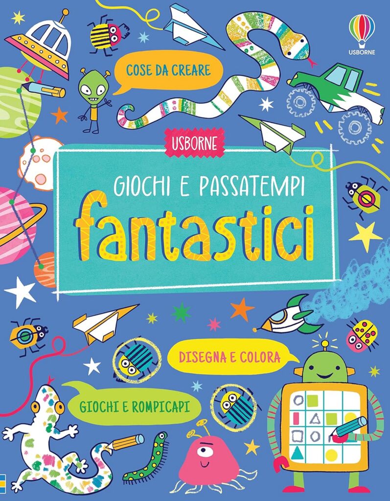 Libri gioco per ragazzi. Copertina di Giochi e passatempi fantastici. Usborne