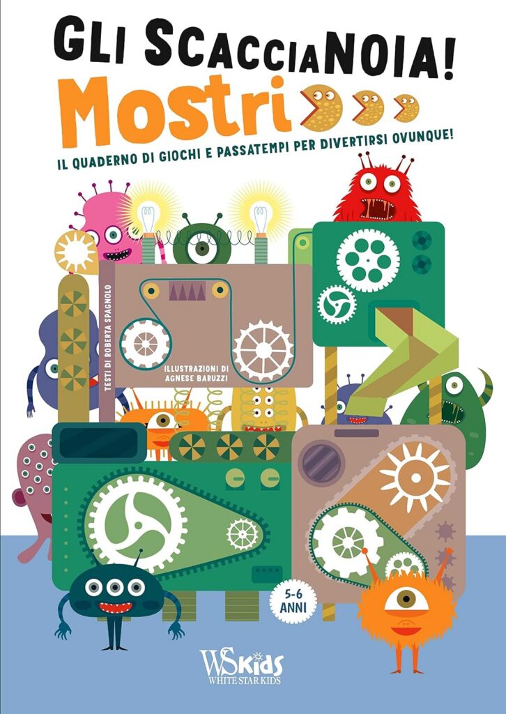 Libri gioco per ragazzi. Copertina di Gli Scaccianoia! Mostri, White Star