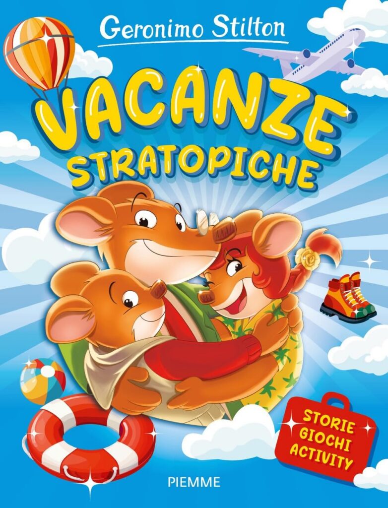 Libri gioco per ragazzi. Copertina di Vacanze stratopiche di Geronimo Stilton, Piemme